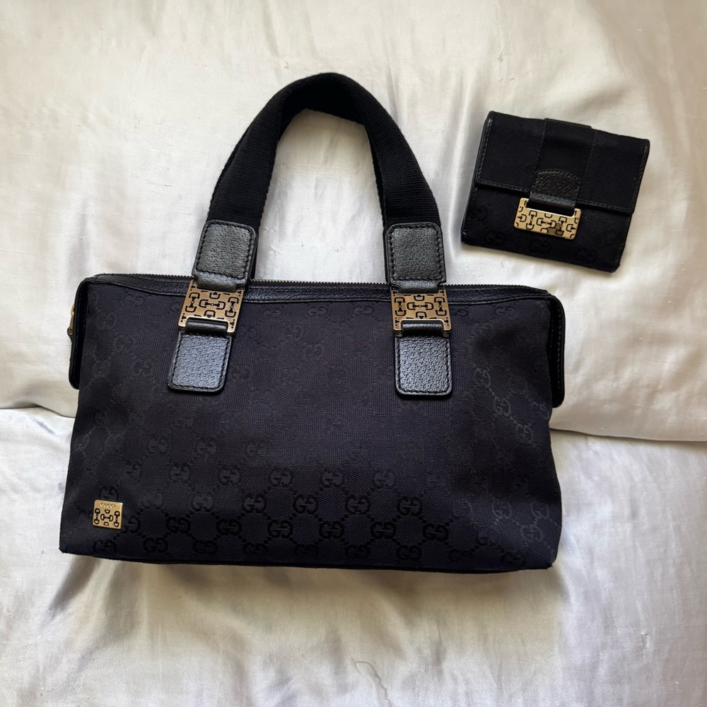 BUNDLE [COA] Gucci GG Monogram Pop Tote Purse and Wallet